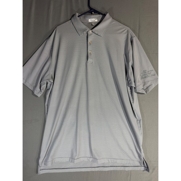 Peter Millar Other - Peter Millar Summer Comfort Golf Polo Shirt Men's XXL Grey Stripe Short Sleeve